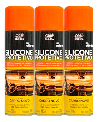 Silicone Limpa Painel Protege E Da Brilho 300ml - 3 Unidades