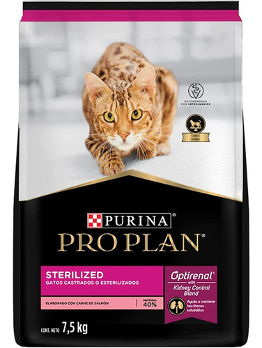 Imagen 1 de 2 de Alimento Pro Plan Optirenal Sterilized Gato Adulto 7.5kg