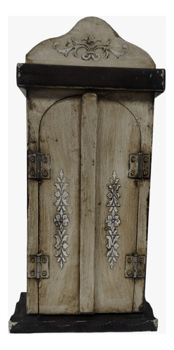 Capela Bege Com Prateleira De Madeira 53-cm