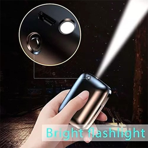 Auricular Bluetooth Con Linterna Y Power Bank Negro