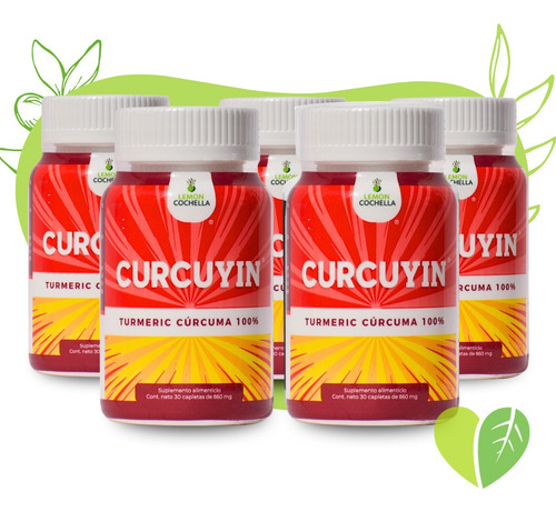 Kit De 5 Curcuyin Tumeric Curcuma Sabor Sin Sabor