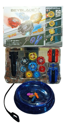 Set 4 Unidades Beyblade + Pista + 2 Lanzadores Y Mango Bx Pack