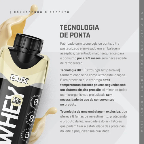 Combo 4x Dux Whey Protein Shake 250ml - Todos Sabores