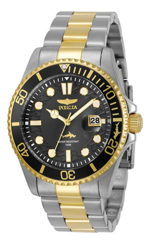 Reloj Invicta 30023 Acero Dorado Hombres Color de la correa Plateado/Dorado Color del bisel Negro Color del fondo Negro