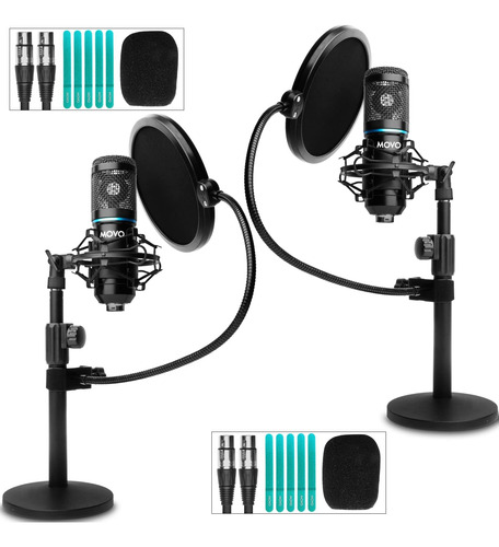 Micrófono Condensador Xlr Universal Movo Podpak2t P...