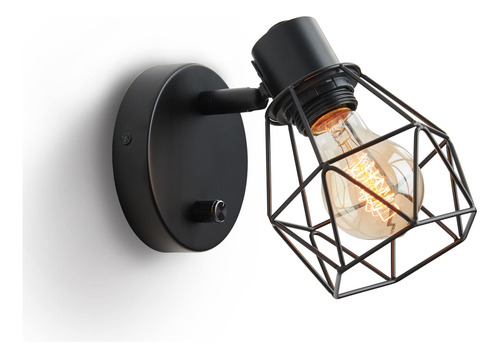 Lightess Aplique De Pared Negro Con Interruptor De Encendid.