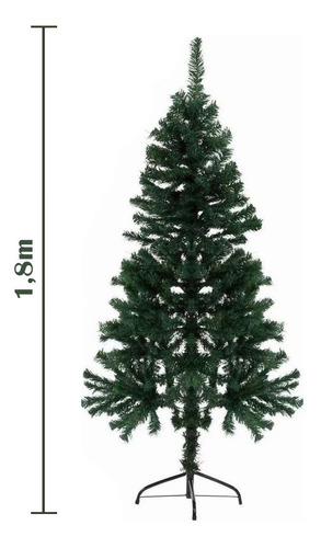 Árvore De Natal Pinheiro Tradicional 1,80m 650 Galhos Luxo Cor Verde