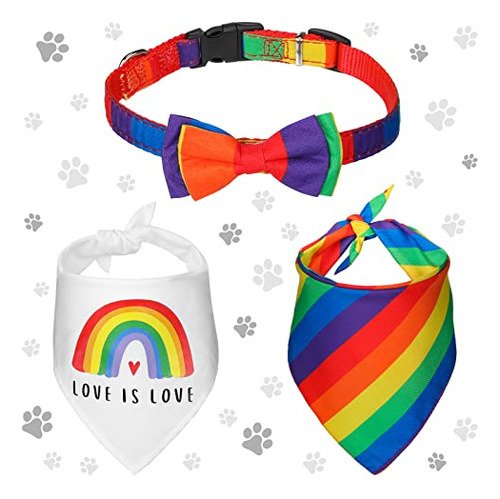 3 Piezas De Perro Arco Iris Gato Vendana Collar Gay Kpx3y