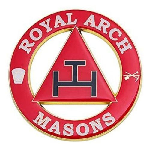 Arco Real Ronda Masónico Emblema De Auto - Rojo Y Negro 