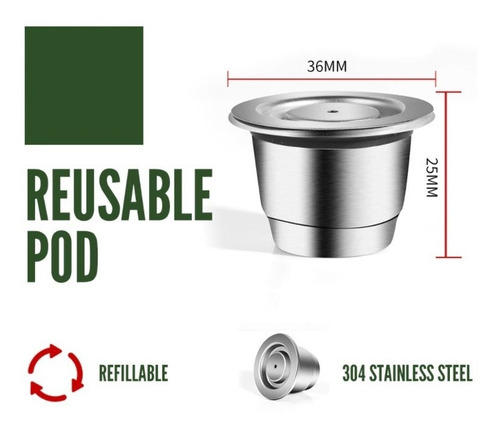 Cápsulas Reutilizables Acero Para Nespresso Icafilas Unidad