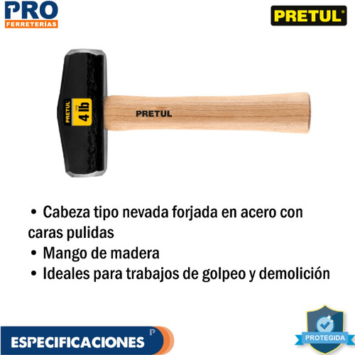 Marro Tipo Nevada 2 Lbs. Mango 10-3/4 , Pretul 22215