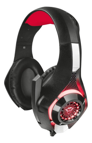 Audífonos Diadema Gamer Trust Gxt 313 Nero Iluminated, Negro