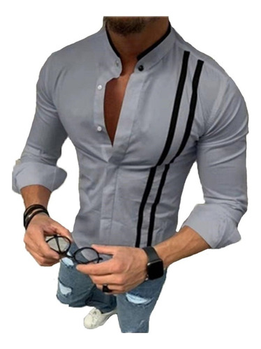 Camisa Hombre Casual Vestir Slim Fit Strech Calidad Formal .