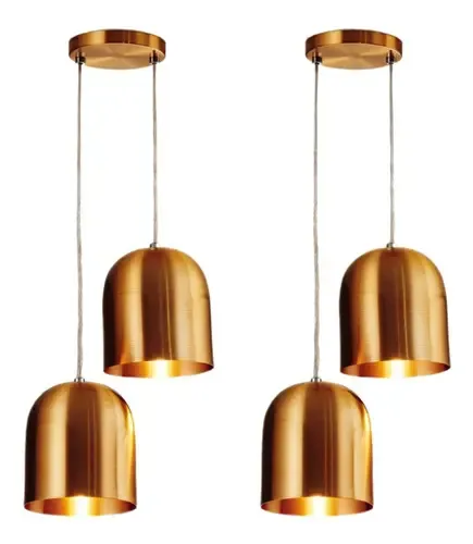 Kit 2 Luminárias Pendentes Lustre Teto Duplo Moderno Cobre | MercadoLivre