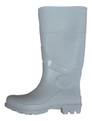  Botas Plásticas Pvc Goma Caña Larga Blanco Punta De Acero