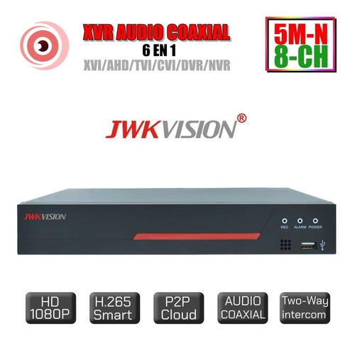 Xvr Dvr 8 Ch Coaxial Audio Penta-hibrido 5m-n/1080p Jwk