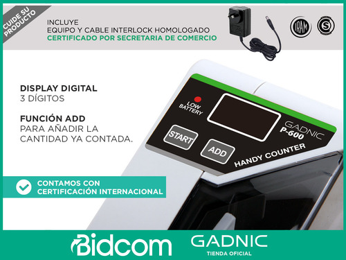 Imagen 6 de 9 de Contadora De Billetes Portatil Oficina Dinero Rapido Pesos