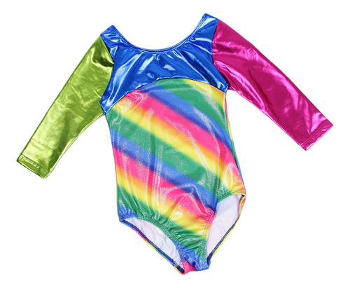 Maillot De Gimnasia De Niña Mangas Largas Rayadas