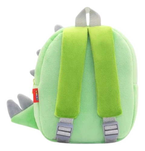 Mochila Preescolar De Felpa Animalitos Color Dinosaurio Diseño De La Tela Lisa