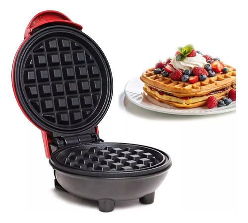 Mini Máquina De Gofres Waflera Pequeña Redonda Hacer Desayun