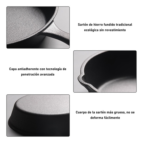 8pcs Sartenes De Hierro Fundido Skillet Set De Sartenes