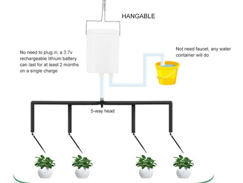 Sistema De Riego Automático Cultivo Indoor - 4 Plantas 