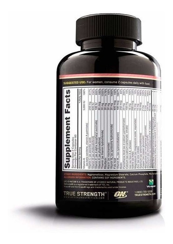 Suplemento En Cápsulas Optimum Nutrition Opti-women Multivitamínico En Frasco