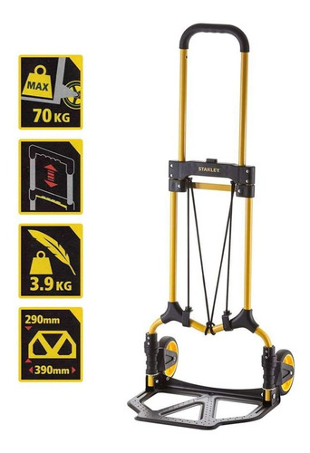 Imagem 2 de 6 de Carrinho De Mão Dobrável Stanley 70kg Ft580 Stst98022l