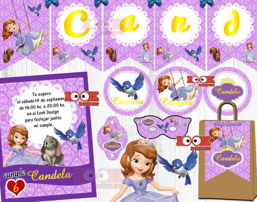 Kit Imprimible Candybar Princesa Sofía 100% Editable