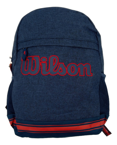 Morral Escolar Mochila Para Niño Wilson Marsella Color Azul Marino Diseño De La Tela Liso