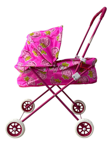 Cochecito Moises Muñecas Carrito Bebes Bebote Plegable Metal Color Rosa