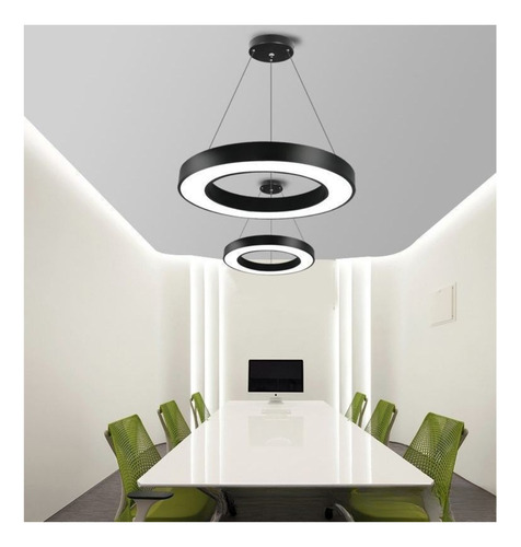 Lámpara Led Colgante Redonda Moderna 60cm Luz Fría
