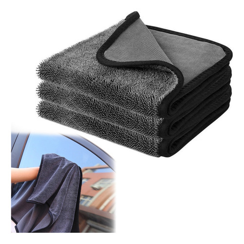 & Paquete De 3 Toallas For Secar El Coche, Enrolladas En Una