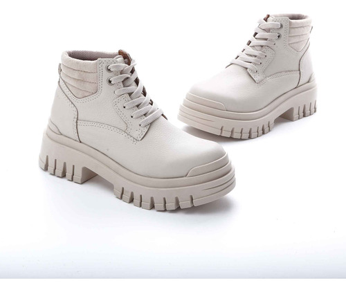 Borcego Savage Brusio-610 Cuero Vacuno Beige Moda Mujer