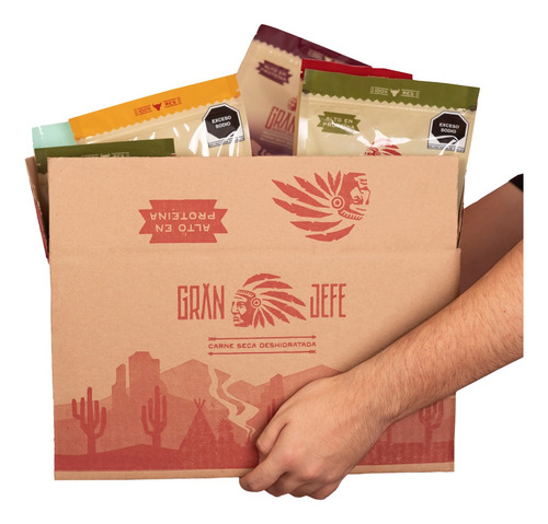 Carne Seca Gran Jefe 30gr Sabores Mixteados Caja Con 40 Pzs