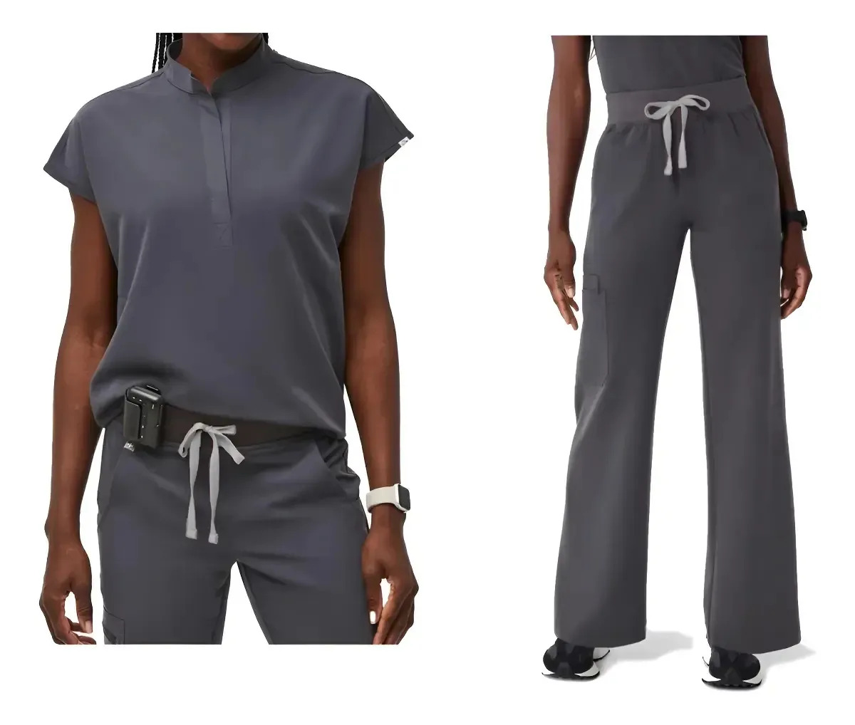 Ambo Médico Pulso de Mujer, Conjunto de 2 Prendas para Quirófano, Talle XXL, Gris