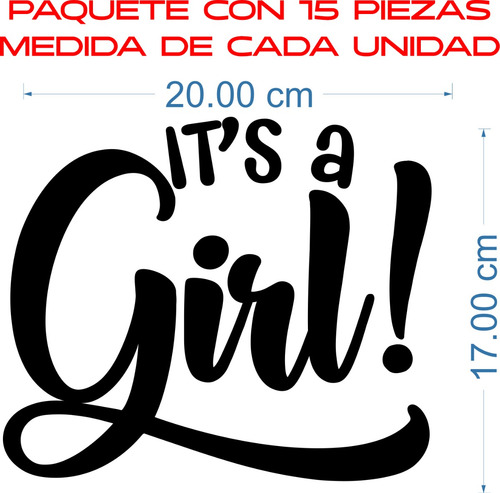 Calca Sticker It´s A Girl Para Globos 15 Piezas