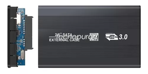 Caja para disco duro SATA de 2.5 a USB 2.0 / Carcasa externa HDD portátil  - Tecnopura