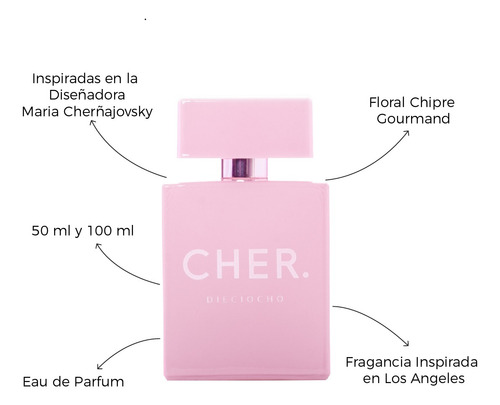 Imagen 4 de 7 de Perfume Mujer Cher Dieciocho Edp - 100ml