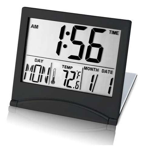 Kanbit Reloj Despertador De Viaje Pequeño Con Batería, Reloj