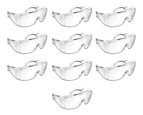 Goggle Lentes Gafas Seguridad Protección Industrial 10 Pzas