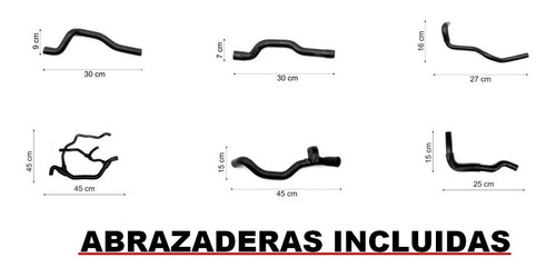 Kit Mangueras F8q Kangoo 1.9 C/aire 98 A 2007 + Abrazaderas