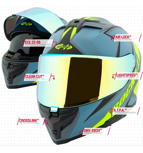 Casco Integral Joe Rocket Rkt 210 Reactor Azul Mate Ece22-06 Azul Acero Rkt 210 Reactor Xl