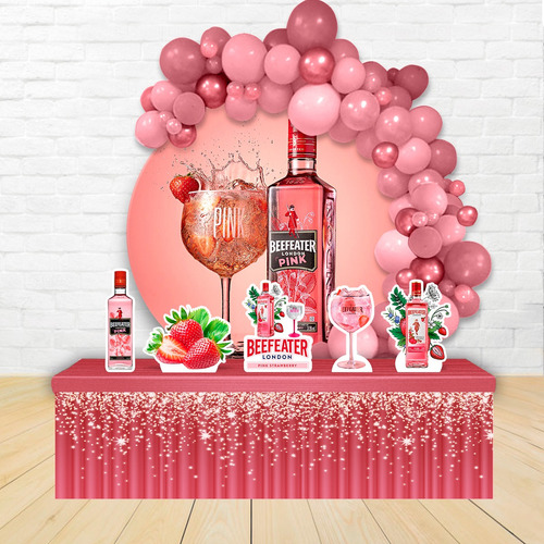 Painel Redondo Sublimado E Displays Gin Beefeater London
