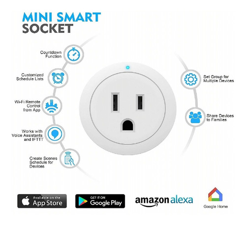 Enchufe Toma Eléctrica Inteligente Wifi Compatible Con Alexa