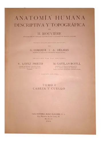 comprar Anatomía Humana Descriptiva Y Topográfica, Rouviere Y Otros