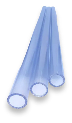 Tubo 1'' X 3.05 Ml Pvc Transparente Ced40 3 Cortes A 1 Mts