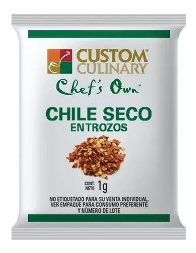 1000 Sobres Chile Quebrado En Trozos (1 G) Custom Culinary