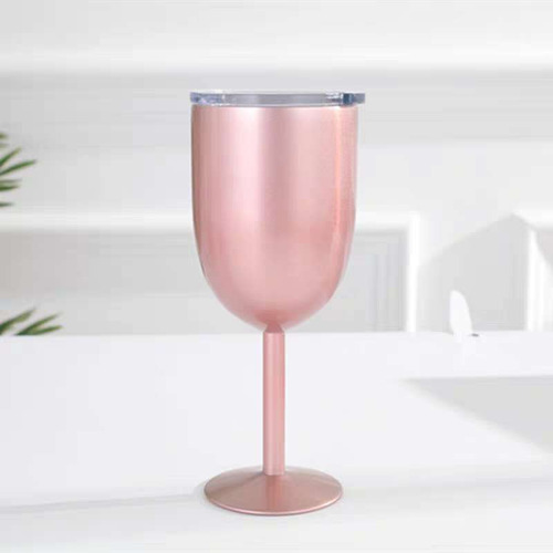 Taça Térmica Com Tampa 450ml Para Gin Vinho Drinks Cor Prata