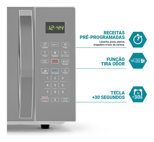 Micro-ondas Philco 25l 1100w Limpa Fácil Pm26s 220V